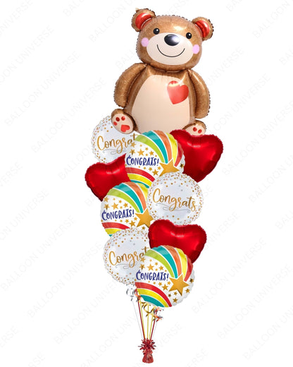 XOXO Teddy Bear Congrats Balloon Decor