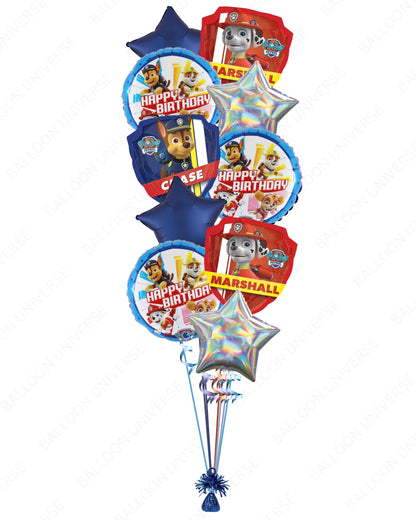 Paw Patrol Character Balloon Bouquet - Chase & Marshall Theme