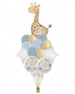 Baby Boy Safari Balloon Set with Giraffe - Baby Shower Decoration