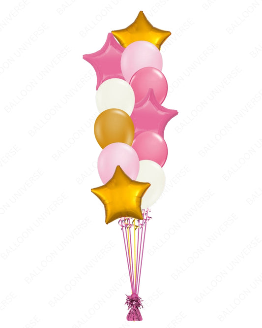 Pink Gold Stars Balloon Bouquet