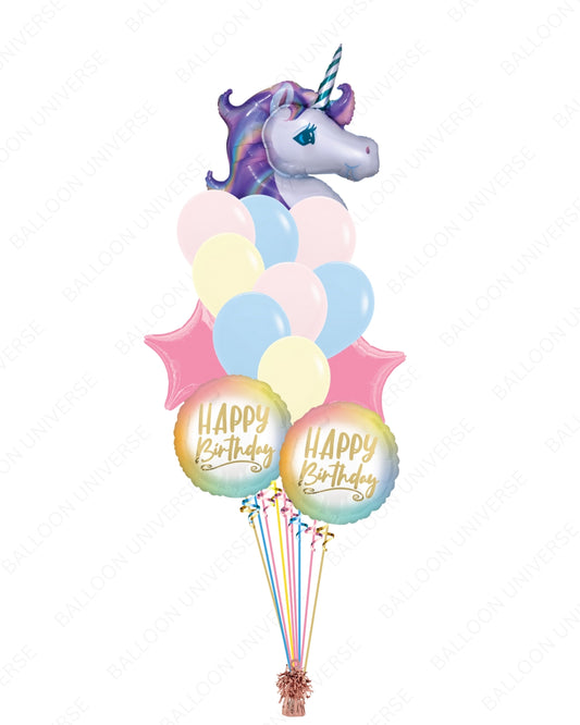 Happy Vibes Unicorn Birthday Bouquet