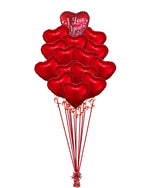 Red Heart Mylar Balloon Bouquet with “I Love You” Supershape