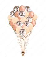 Blush & Rose Gold Balloon Bouquet with Confetti Latex