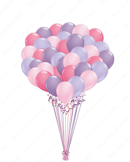 Pink & Purple Latex Balloon Set - Helium Balloons