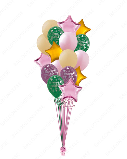 Elegant Happy Birthday Balloon Bouquet