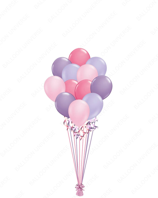 Pink & Purple Latex Balloon Set - Helium Balloons