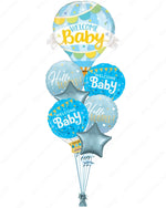 Hot Air Balloon Welcome Set | Hello World & Welcome Baby for Baby Boy