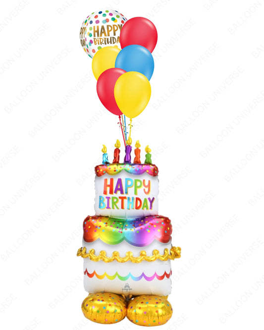 Personalized Rainbow Cake Air Walker Bouquet