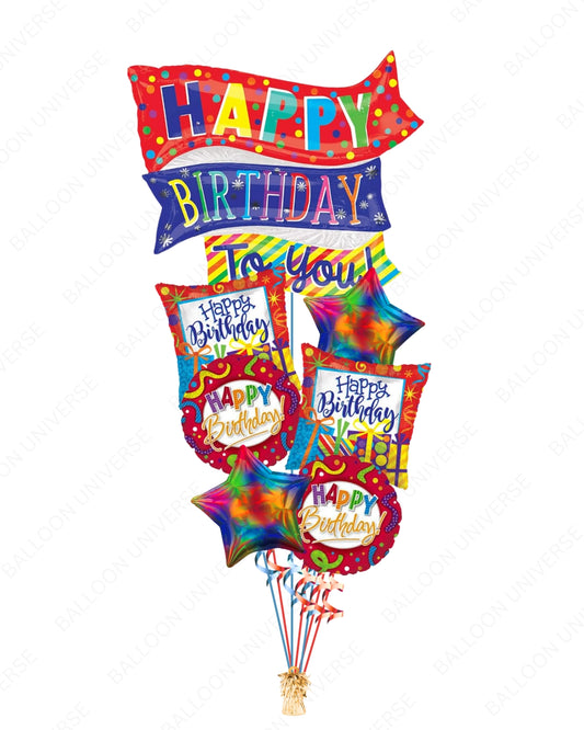 Colorful "Happy Birthday To You" Celebration Set