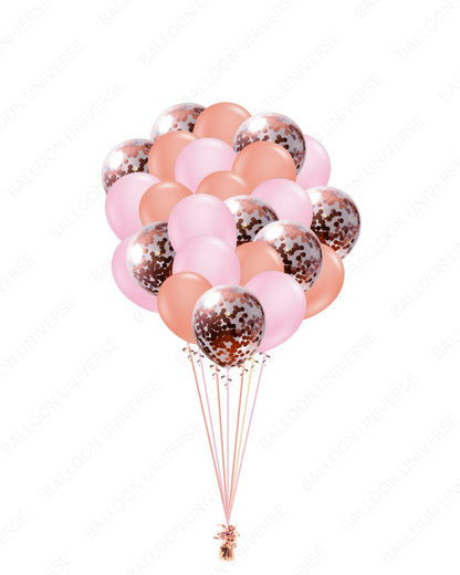 Blush, Pink & Rose Gold Confetti Balloon Set