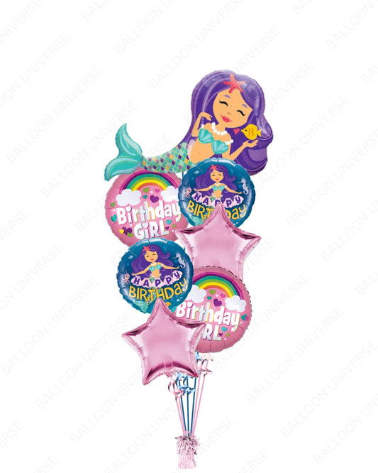Mermaid Birthday Mylar Balloons For Girls