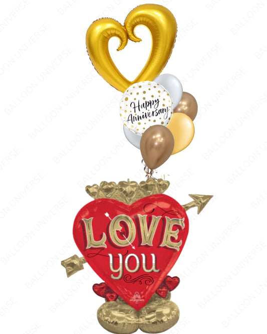 4ft Standing "Love You" Anniversary Air Walker Bouquet