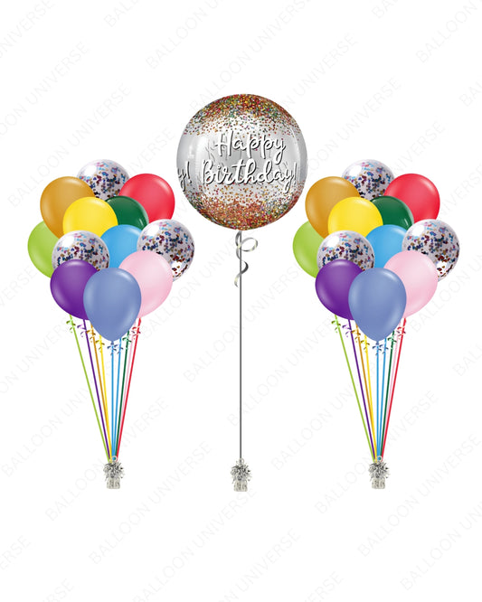 Celebrate a Birthday with Best Wishes - Rainbow Colors Party Balloons