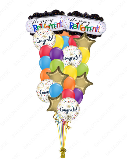 Happy Retirement Balloon Gift | Colorful Latex with Stars