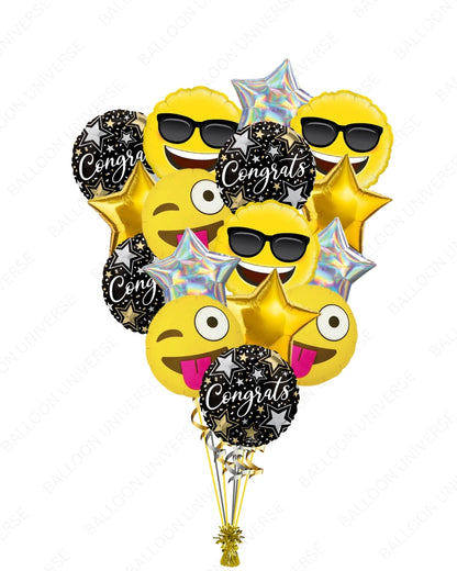 Congrats with Emojis Balloon Arrangement