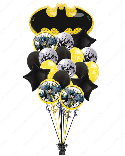 Happy Birthday from Batman - Balloon Bouquet with Stars & Confetti