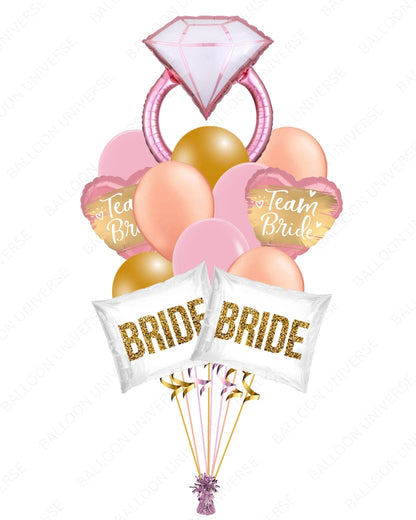 Elegant Pink Diamond Ring Balloon Set for Bridal Celebrations