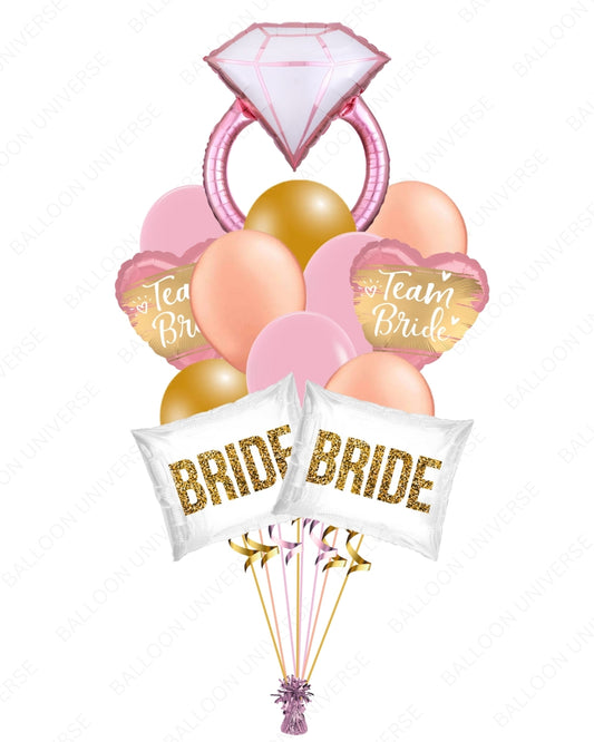 Elegant Pink Diamond Ring Balloon Set for Bridal Celebrations
