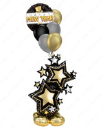 Happy New Year Balloon Bouquet - Gold, Silver & Black Party Arrangement