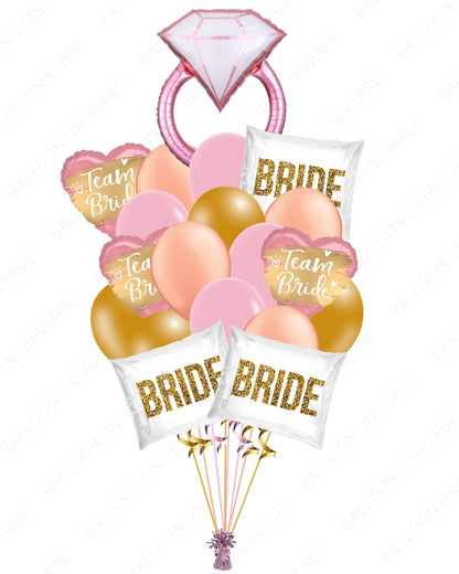 Elegant Pink Diamond Ring Balloon Set for Bridal Celebrations