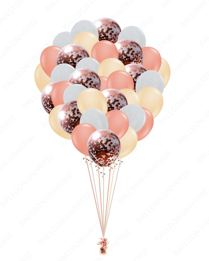 Blush & Rose Gold Balloons - Helium-Filled