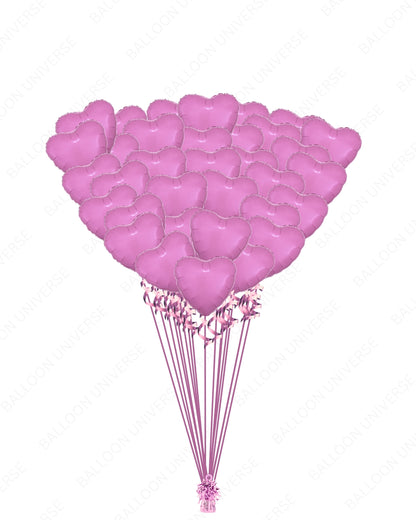 Pink Heart Mylars (12-36pcs)