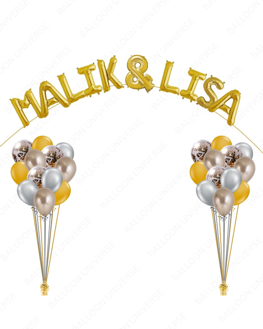 Written in Love - Balloon Bouquets with Custom Gold Letters