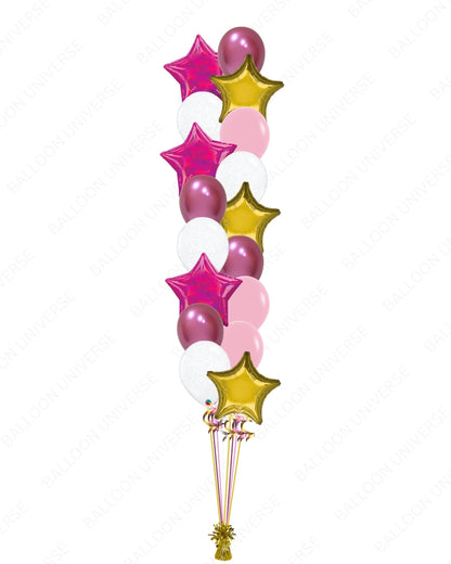 Elegant Pink and Gold Star Balloon Set - 3 Variants