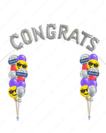 Two Congratulations Bouquets with Custom Letter Arch