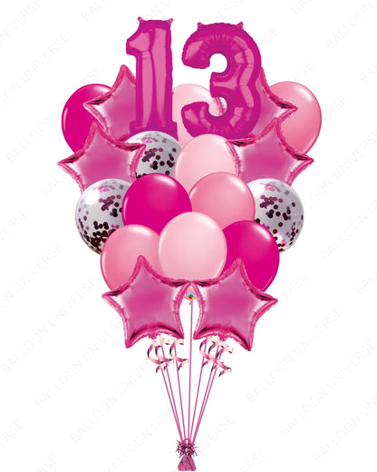 Celebrate with Pink - Number Balloon Bouquet (Customizable)
