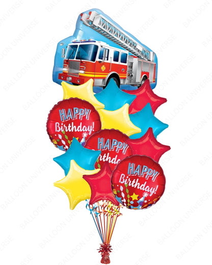 Large Firetruck Mylar Balloon Set for Birthdays
