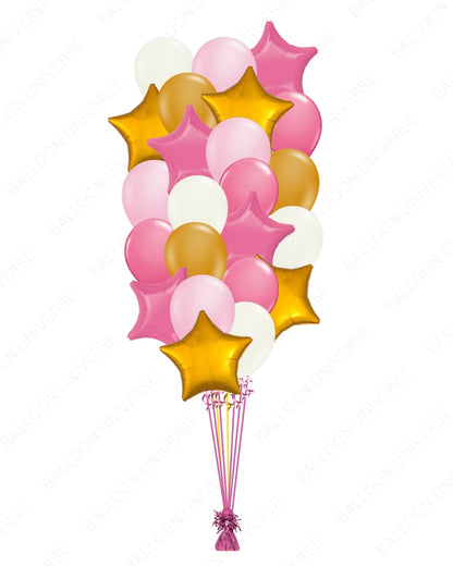 Pink Gold Stars Balloon Bouquet