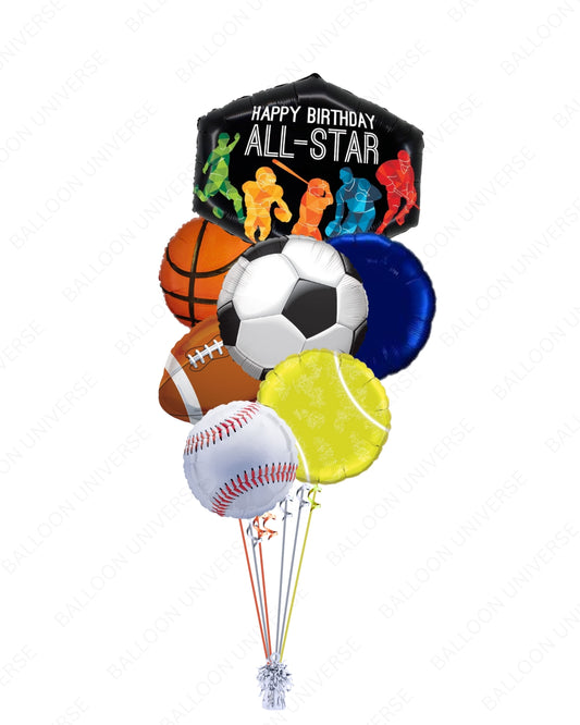Happy Birthday, All-Star - Sports Balloon Bouquet for Boys