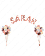 Rose Gold Balloon Bouquets with Custom Letter Arch