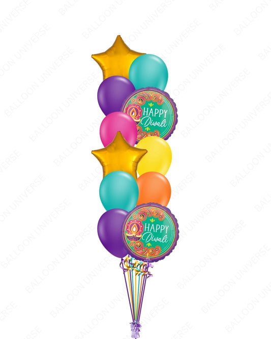 Colorful Happy Diwali Balloon Bouquet
