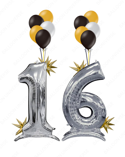 Large Standing Silver Number (Customizable)