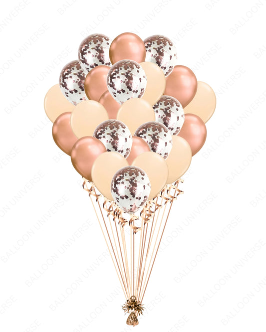 Rose Gold Elegance - Blush & Confetti Balloons Combo