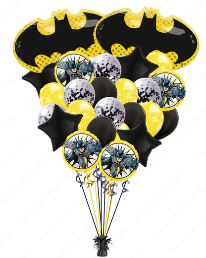 Happy Birthday from Batman - Balloon Bouquet with Stars & Confetti