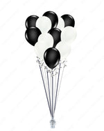 A Dozen Black and White Balloons