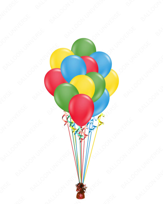 Primary Color Balloon Bouquet - 12pcs