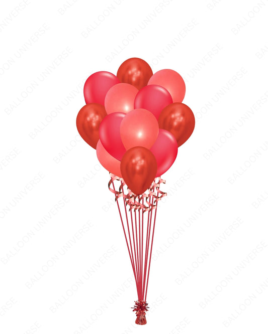 Romantic Red Balloons Bunch
