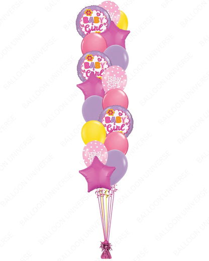 Welcome Baby Girl Balloon Arrangement