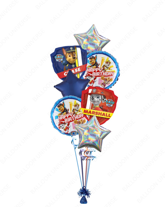 Paw Patrol Character Balloon Bouquet - Chase & Marshall Theme