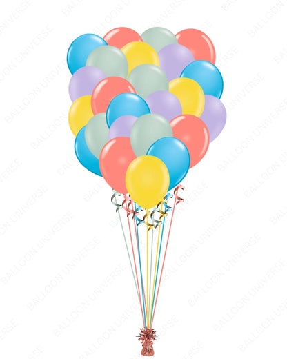 Multicolor Balloons - Lilac, Coral, Mint, Blue & Golden