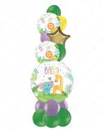 SuperShape Balloon Tower for Baby Shower in Jungle Theme