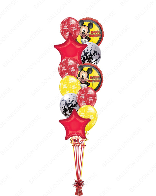 18" Mickey Happy Birthday Balloons with Colorful Latex & Confetti
