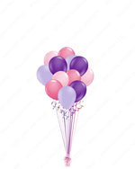 A Dozen Pink and Purple Balloons
