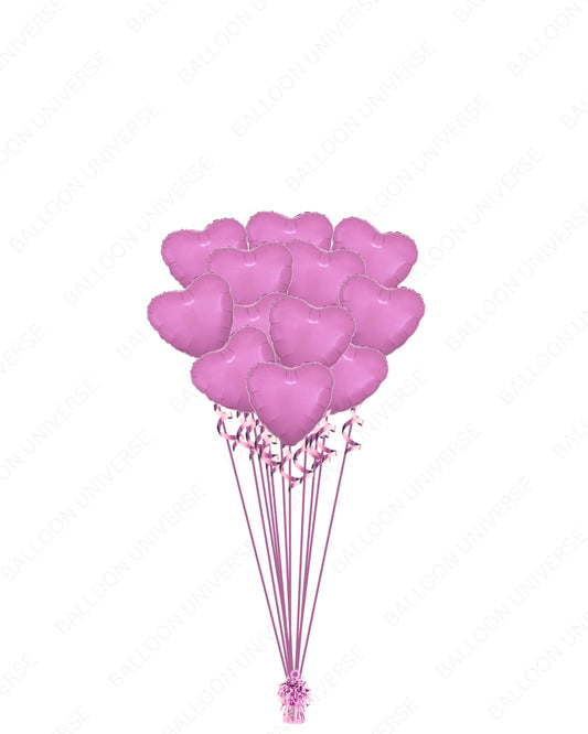 Pink Heart Mylars (12-36pcs)