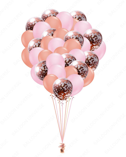 Blush, Pink & Rose Gold Confetti Balloon Set