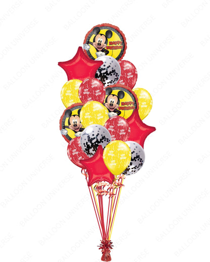 18" Mickey Happy Birthday Balloons with Colorful Latex & Confetti